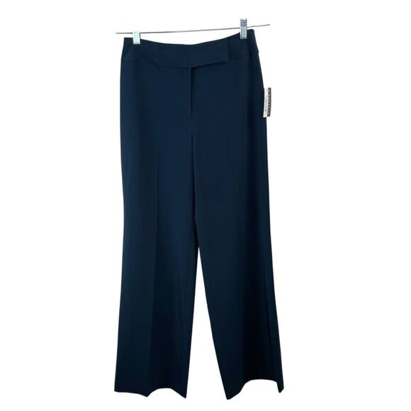 Casual Corner Annex Straight Leg High Rise Navy Blue Stretch Dress Pants NWT 4 - Picture 1 of 14
